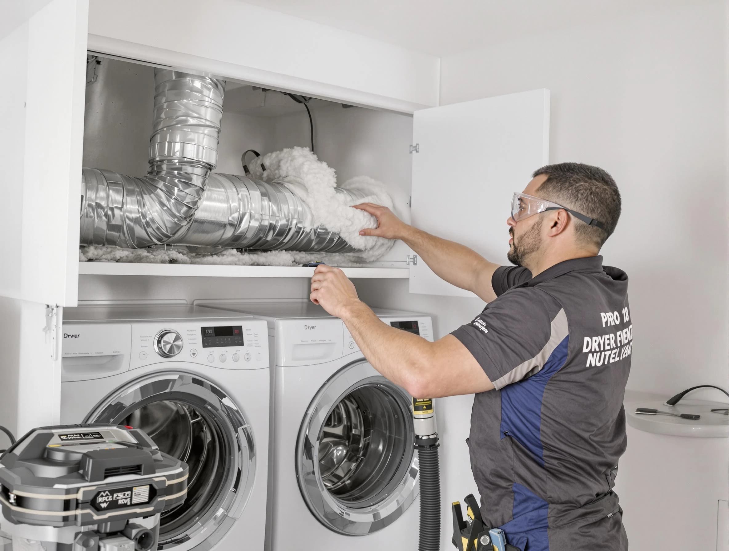 Danvers Dryer Vent Cleaning certified technician performing specialized gas dryer vent cleaning in Danvers