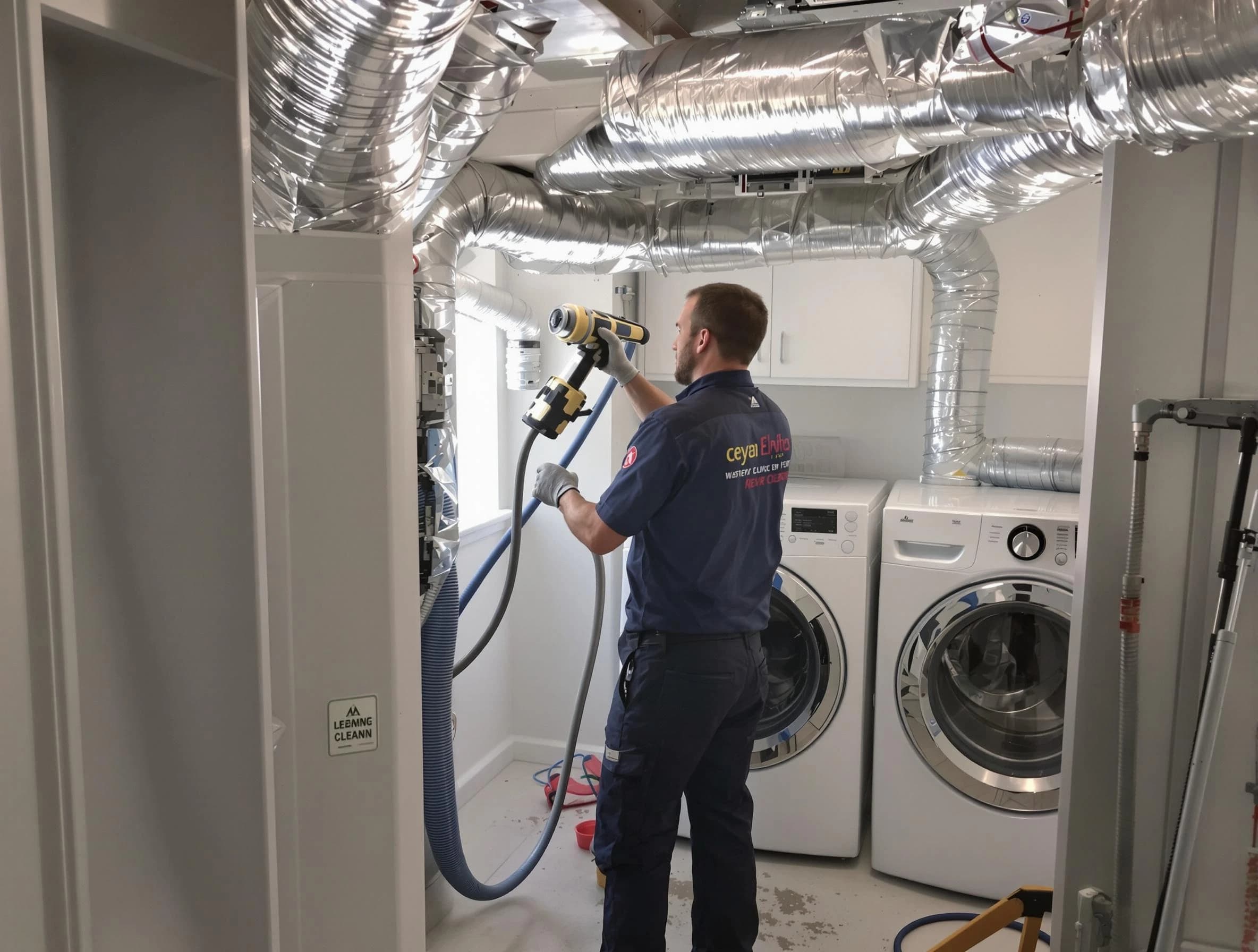 Danvers Dryer Vent Cleaning specialist using advanced equipment for thorough duct cleaning in Danvers