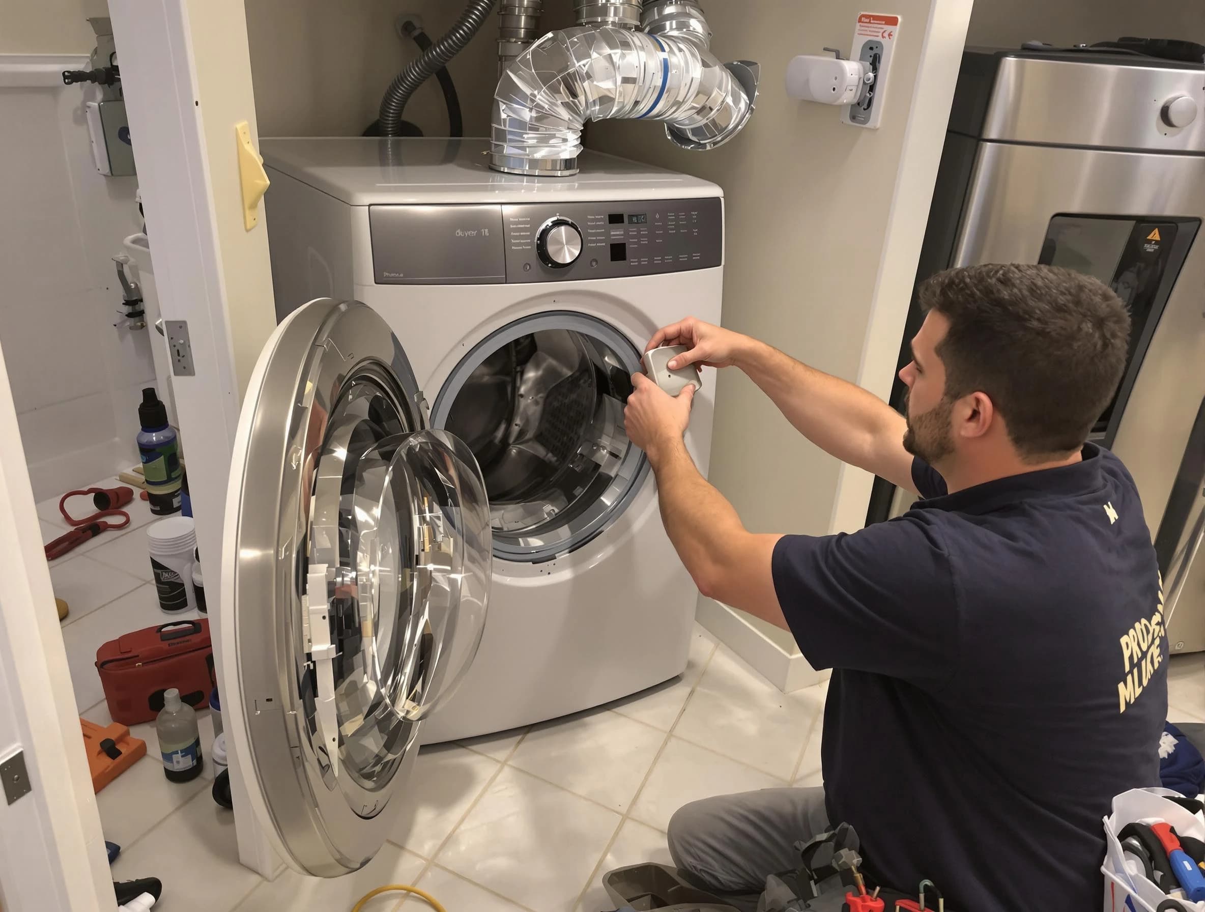 Danvers Dryer Vent Cleaning technician performing precise dryer vent hose installation in Danvers