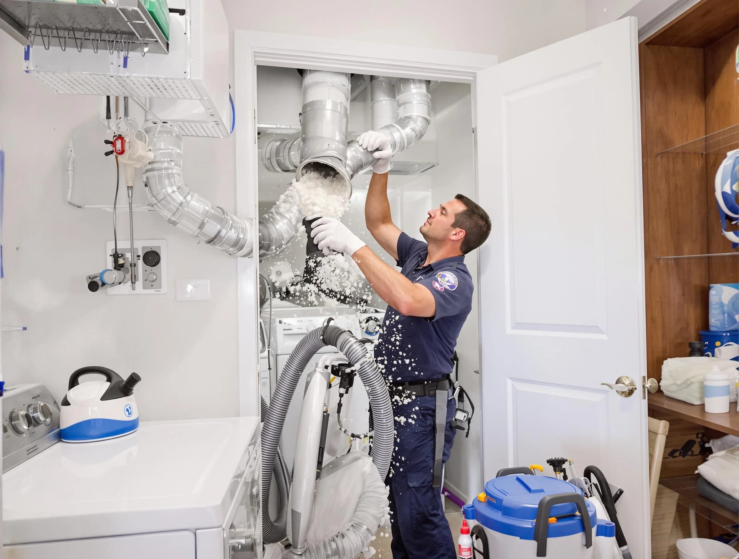 Danvers Dryer Vent Cleaning technician delivering thorough residential dryer vent cleaning service in Danvers